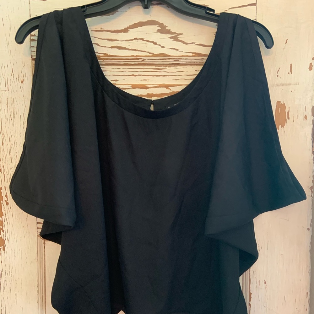 Guess sleeveless dolman top with button back